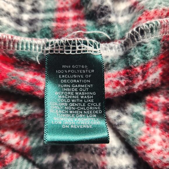 Lauren Ralph Lauren Fleece Robe Women Size XS Plaid Light Pocket Long Sleeve Tie - Picture 13 of 13